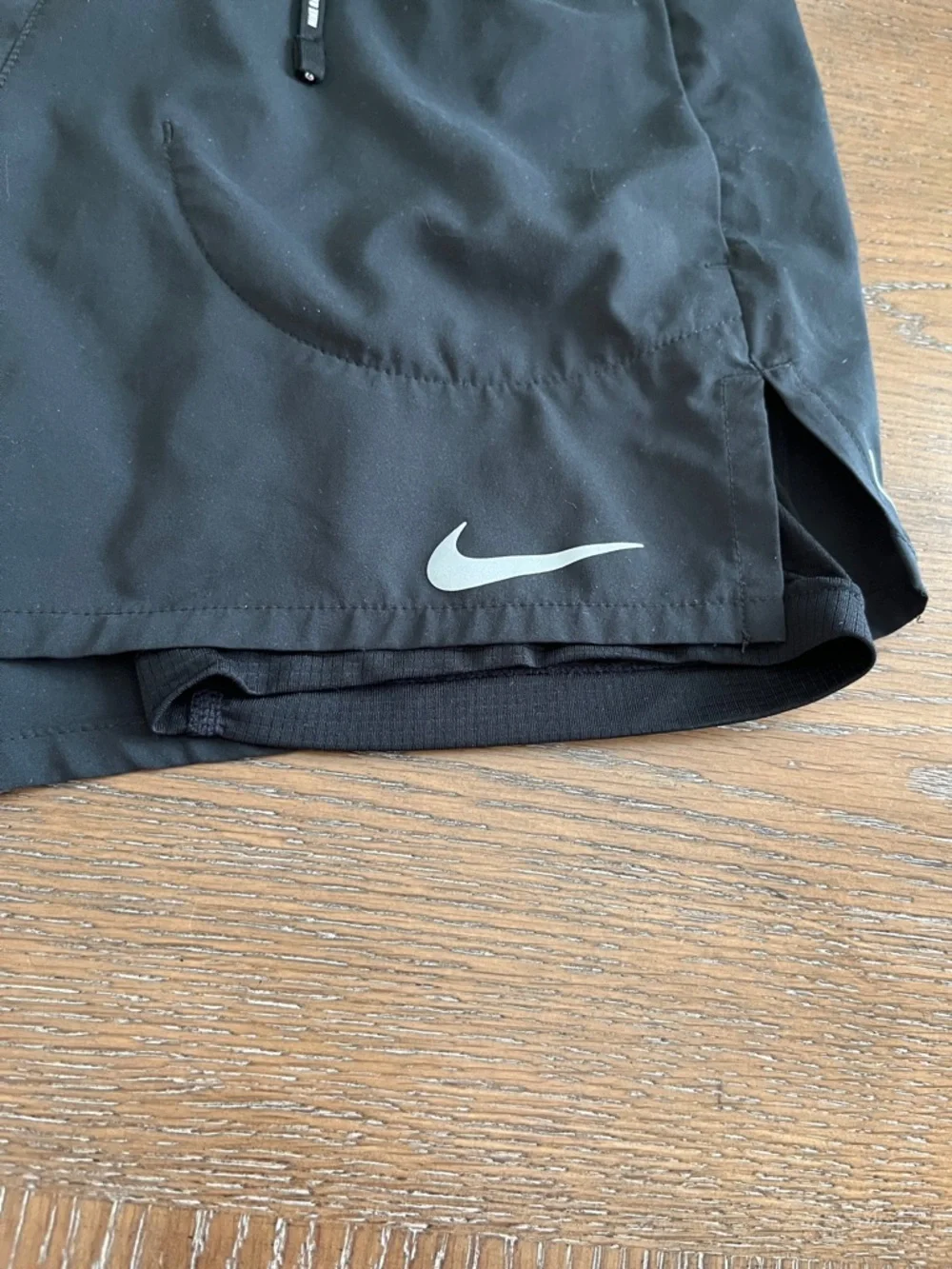 Nike Black Athletic Running Shorts with Reflective Swoosh - Picture 2 of 16